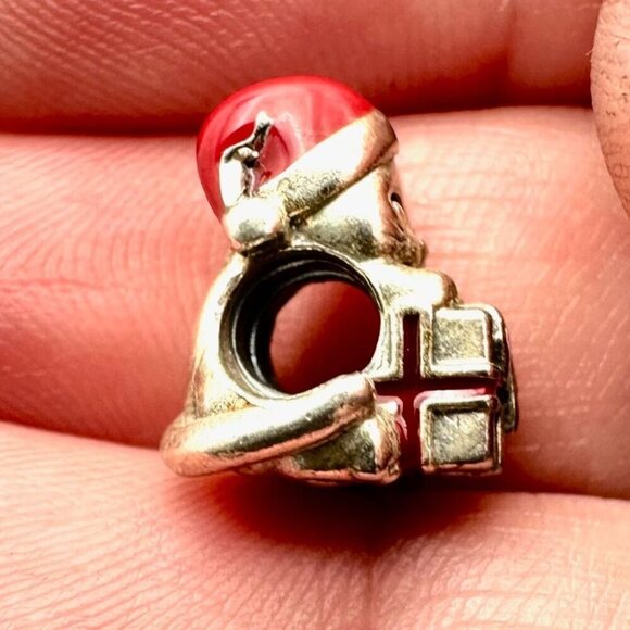 Pandora Christmas Kitten Charm 925 ALE Sterling Silver Enamel - Picture 2 of 5